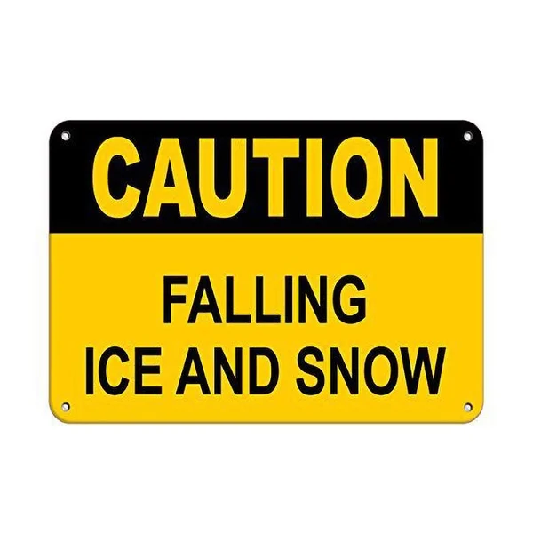 

Caution Falling Ice and Snow Tin Sign art wall decoration,vintage aluminum retro metal sign,iron painting