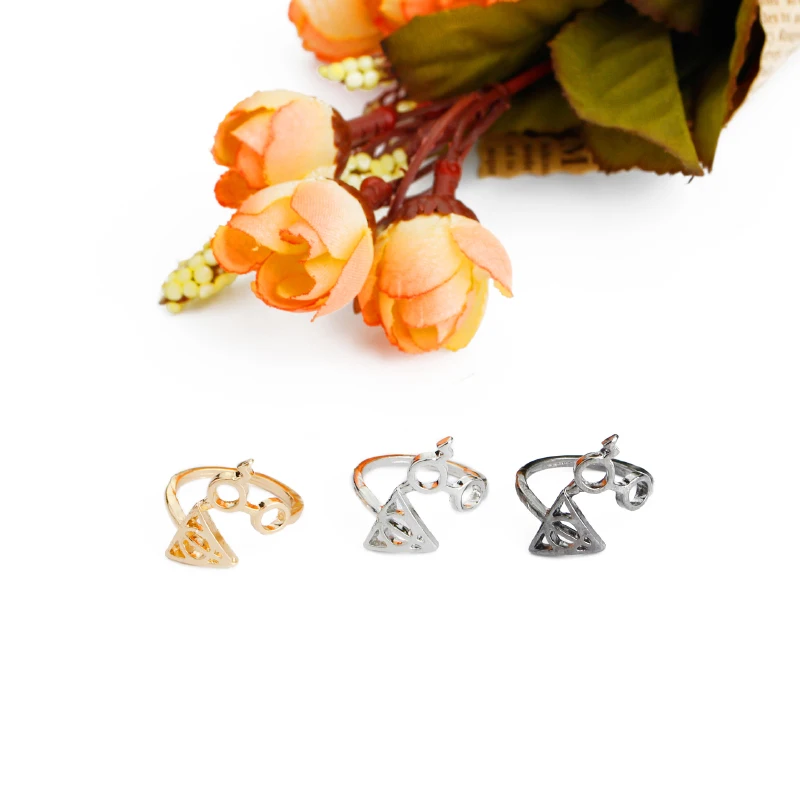 Geometric Patterns Creative Ring Alloy Triangle Glasses Wedding Rings Women Minimalist Knuckle Fashion Jewelry Gifts | Украшения и