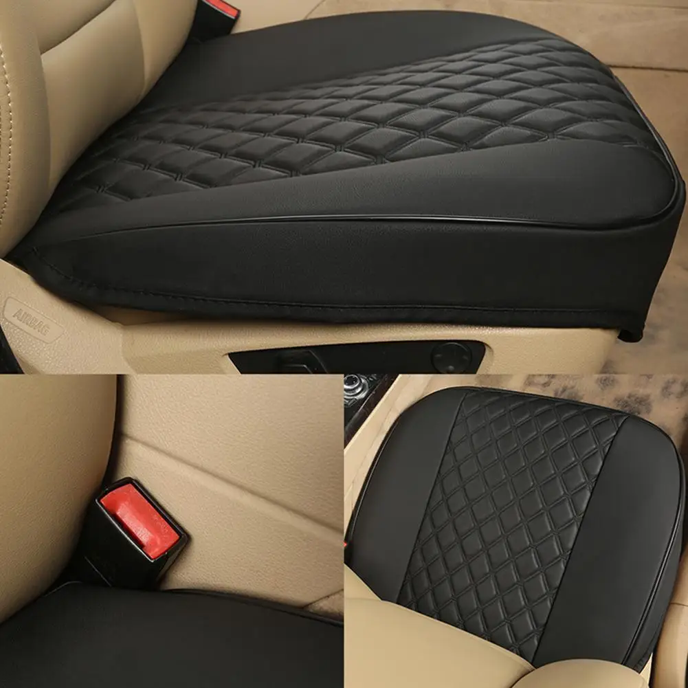 Car Seat Cover All inclusive Single Piece Backless PU Leather Without Backrest Front Protector| |