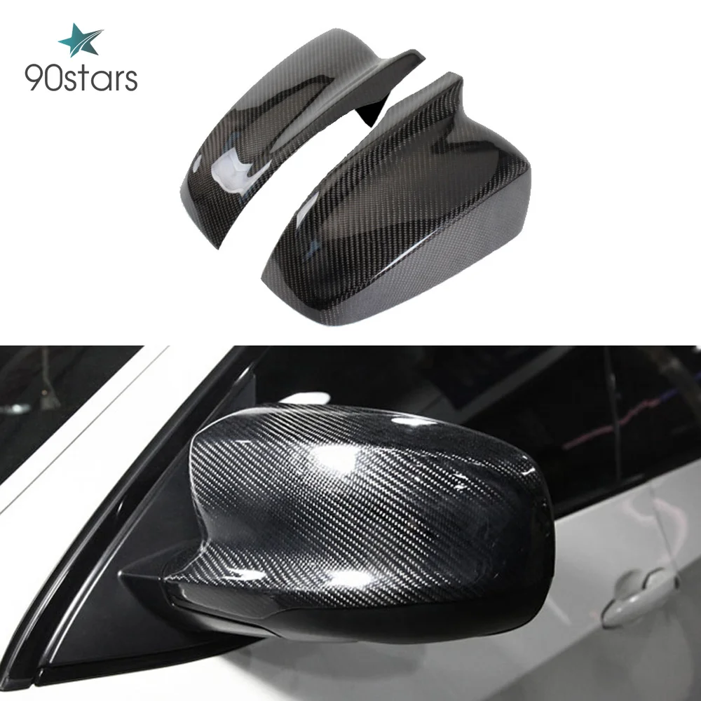 

For BMW E70 X5M E71 X6M Real Carbon Fiber Mirror Cover Rear View caps Replacement & Add on style 2008 09 10 11 12 13 14