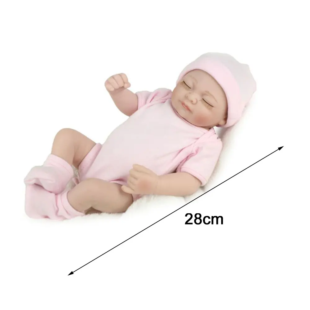 

28cm Newborn Reborn Doll Cute Simulation Baby Dolls Soft Toddler Baby Lifelike Pretend Play Toys for Girls Children Birthday