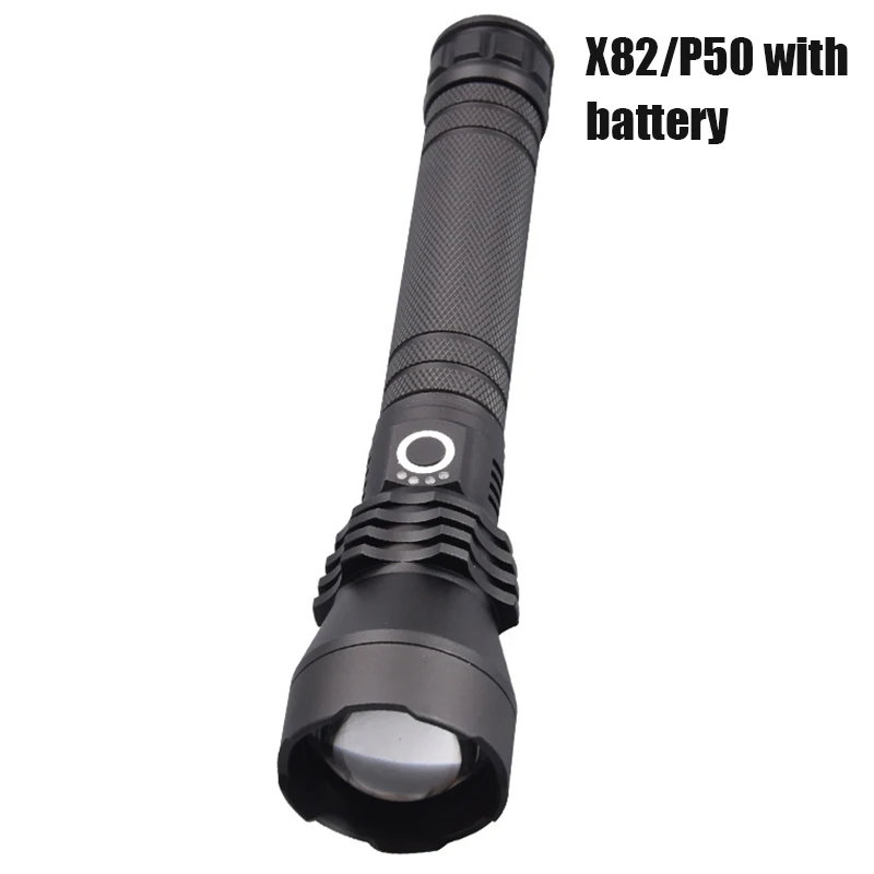 X82 P50 battery Светодиодный фонарик USB Перезаряжаемый высокой яркости высокой мощности Zoom факел для кемпинга ASD88 - Цвет: X82 P50 battery