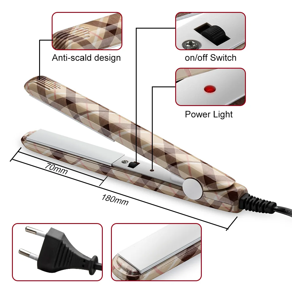 

New Electronic Ceramic Fast Hair Straightener Portable Mini Hair Flat Iron Wet/Dryer Straightening Irons Professional