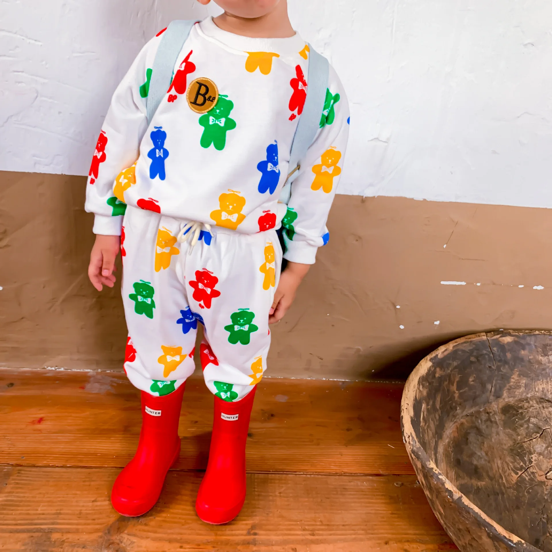

2021 New 1-7year Children Casual 2pcs Suit Cute Bear Print Sweatshirt Set For Boys And Girls Pants Kids Long Sleeve Clothing Set