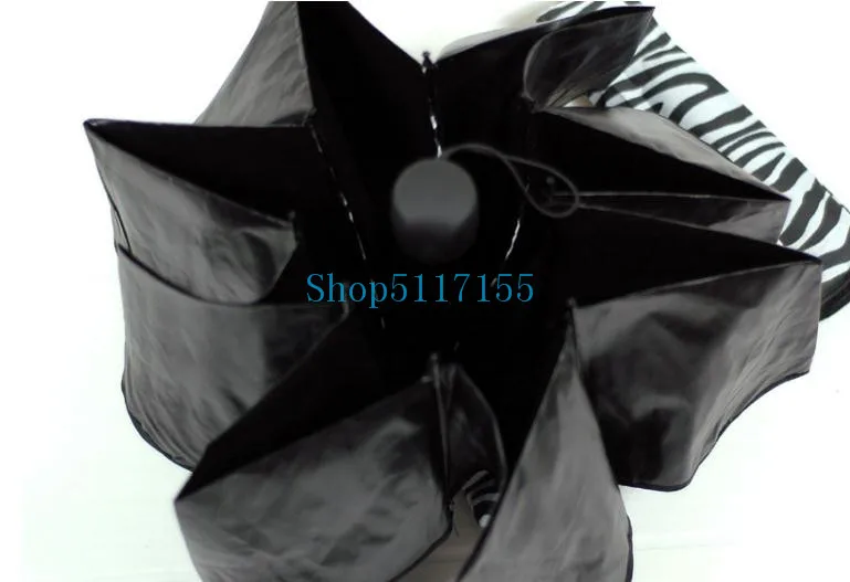 

20pcs Zebra Design 3 Fold Sun Rain Umbrellas Black Coating Sunny and Rainy Protect Umbrella For Woman Female Popular