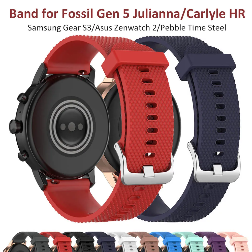 

22mm Watchband for Fossil Gen 5 Julianna/Carlyle HR Wrist Strap for Samsung Gear S3/ Asus Zenwatch 2/ Pebble Time Steel New Band