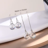 s925 sterling silver bubble shape earrings symphony water ball bubble shape earrings fresh style fairy long earrings
