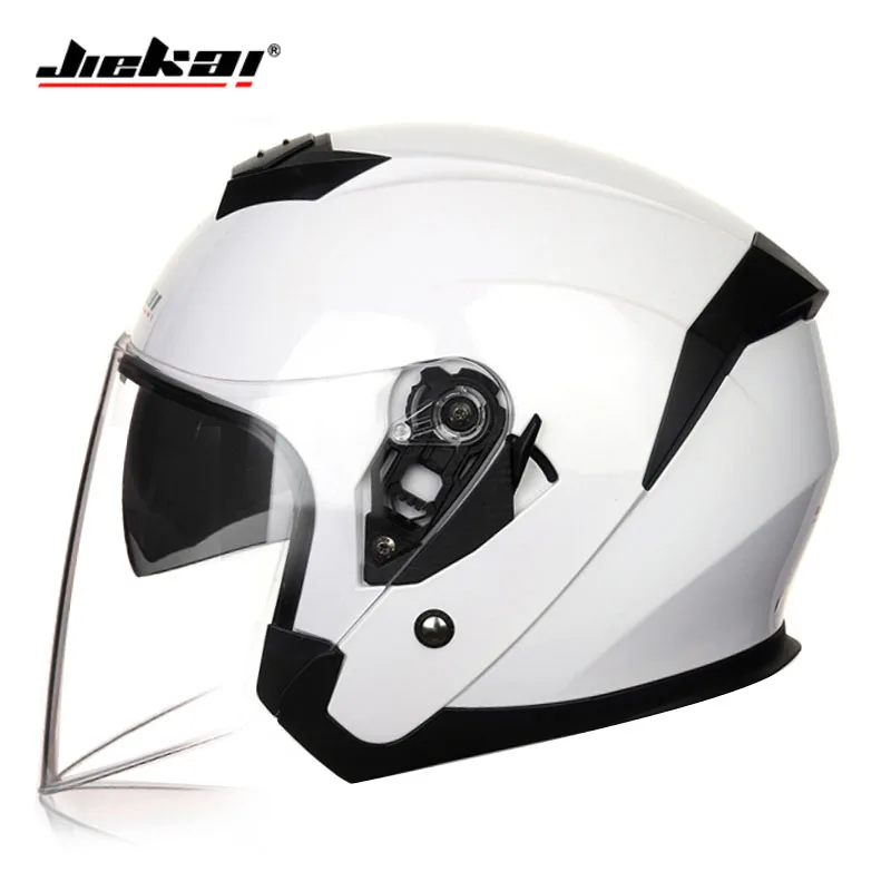 Мужской/женский мотоциклетный шлем JIEKAI с двойными линзами и полулицевым