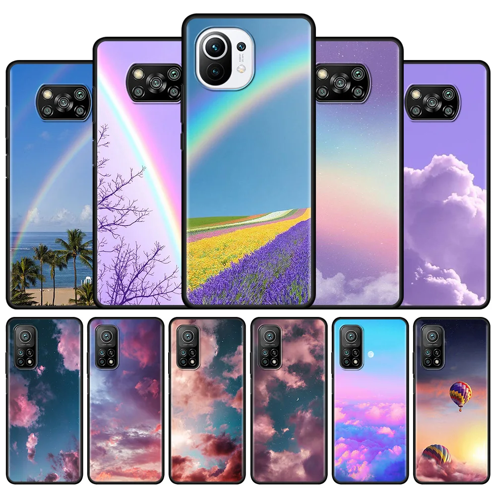 

Colored Clouds Rainbow Silicone Case for Xiaomi Mi 10T Pro 11 Lite 5G 9T Note 10 Lite A2 CC9 11X Pro Back Phone Bag Funda Capa