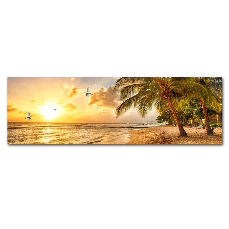 Пейзаж Картина на холсте Пляж картина Сумерки море стену для современного дома