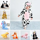 Пурим Хэллоуин костюмы для маленьких мальчиков и девочек мультфильм животных Костюм Пижама кигуруми Детский комбинезон для младенцев Комбинезон фланелевый теплый мягкий