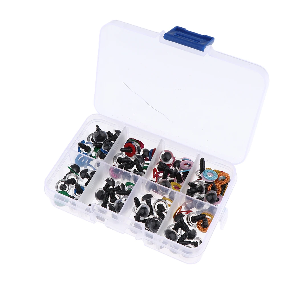 80 шт. безопасные глаза с блестками нетканые и шайба для мягкой игрушки 10 мм |