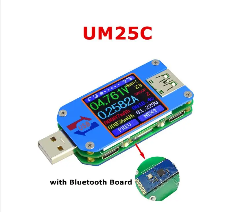 

Вольтметр типа C, амперметр UM25/25C, UM24/24C, UM34/34C, цветной ЖК-дисплей, вольт постоянного тока, быстрое зарядное устройство, амперметр, детектор Power Bank