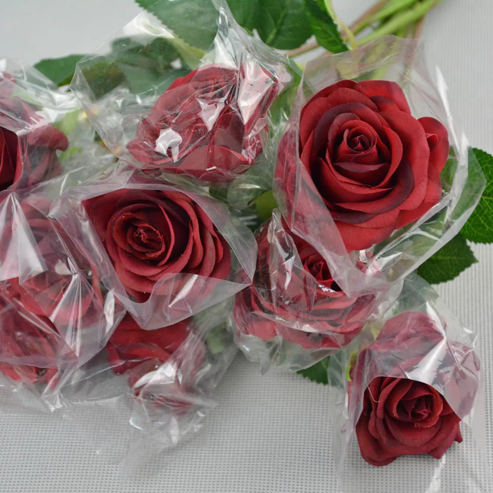 10 штук Свадебная вечеринка Шампань желтый белый шелк пластик Роза Отель Ресторан