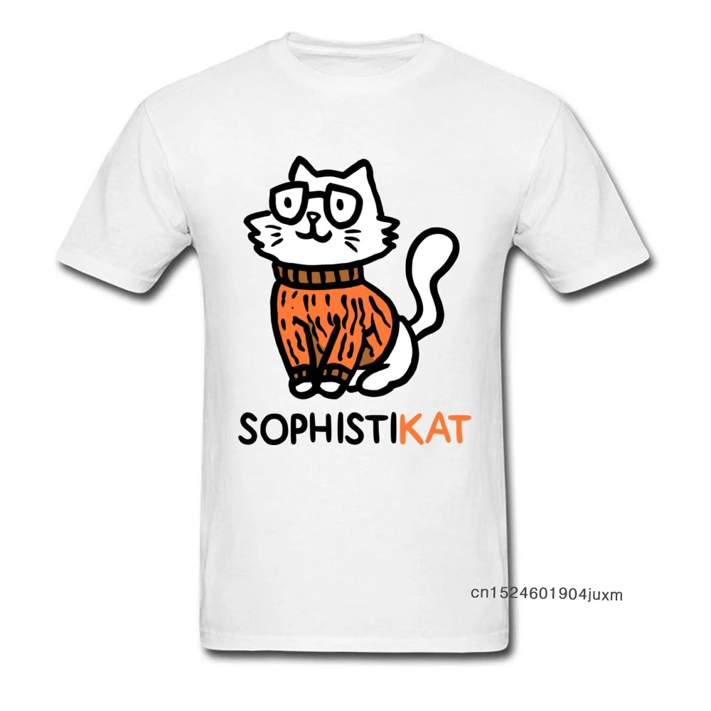 Sophitytikat Kawaii футболка для мужчин свитер с котом белая рисунком Летние Осенние
