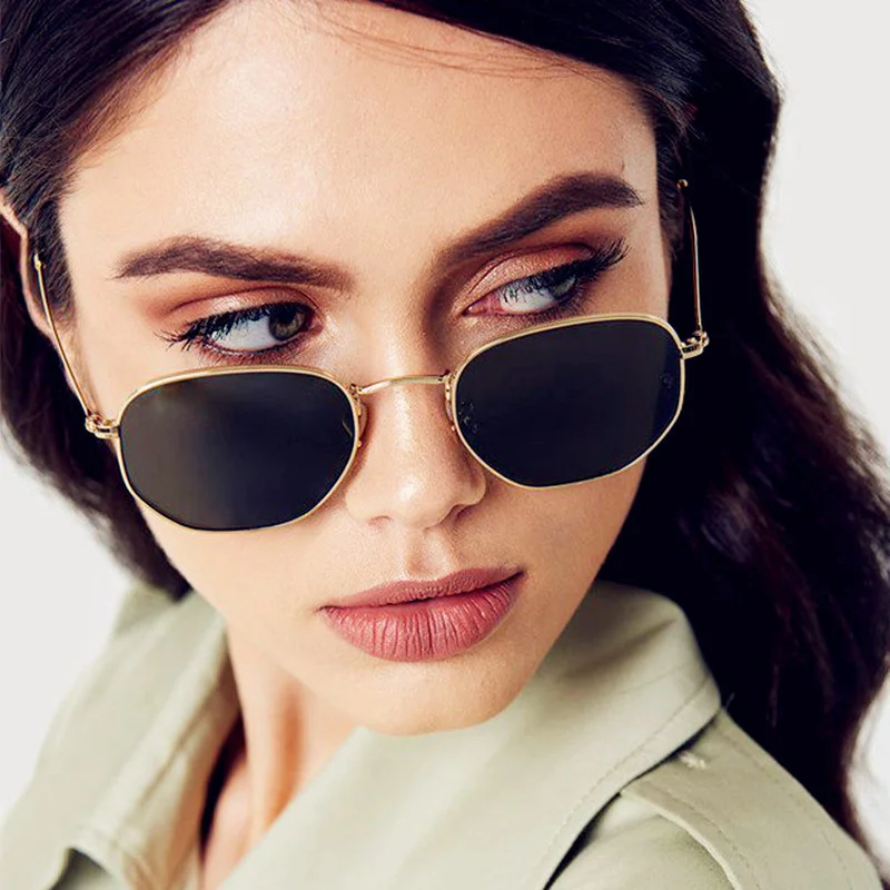 

ONEVAN 2021 Polygon Vintage Women Sunglasses Luxury Brand Designer Glasses Female Driving Eyewear Mirror Oculos De Sol Masculino