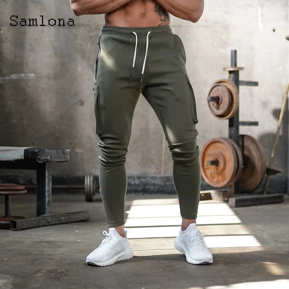 

Men Leisure Pleated Pant 2020 Spring Autumn Drawstring Bottoms Pants Male Sports Casual Skinny Pencil Trousers Mens clothing