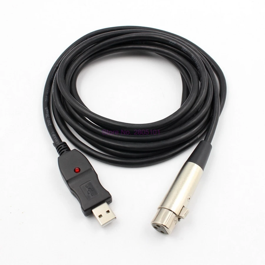 

dhl or fedex 100pcs Black 3M 9FT USB Male to XLR Female Cable Cord Adapter Microphone MIC Link Cable Studio Audio Link Cable