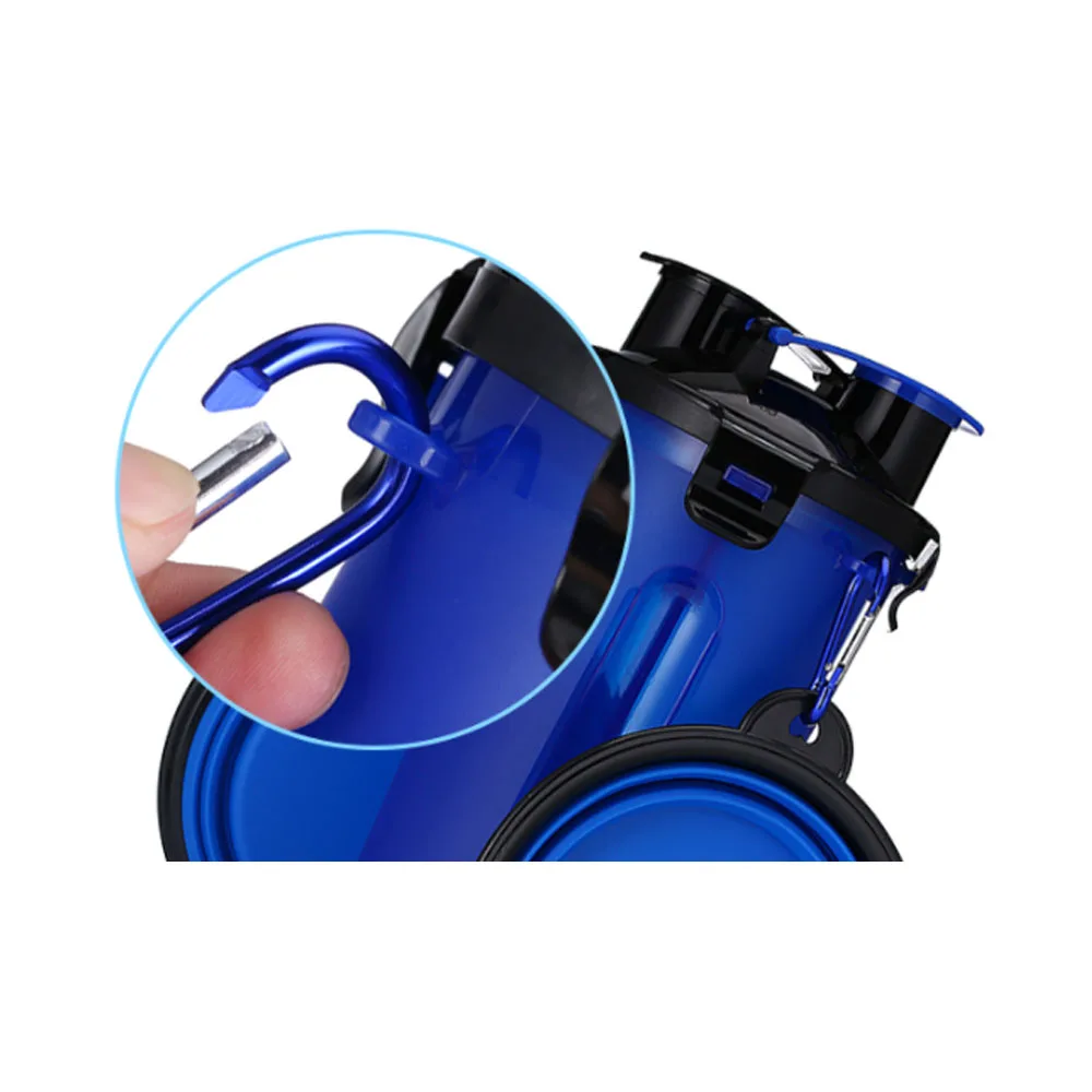 Портативный 2 в 1 домашнему животному складная бутылка для воды Еда контейнер с