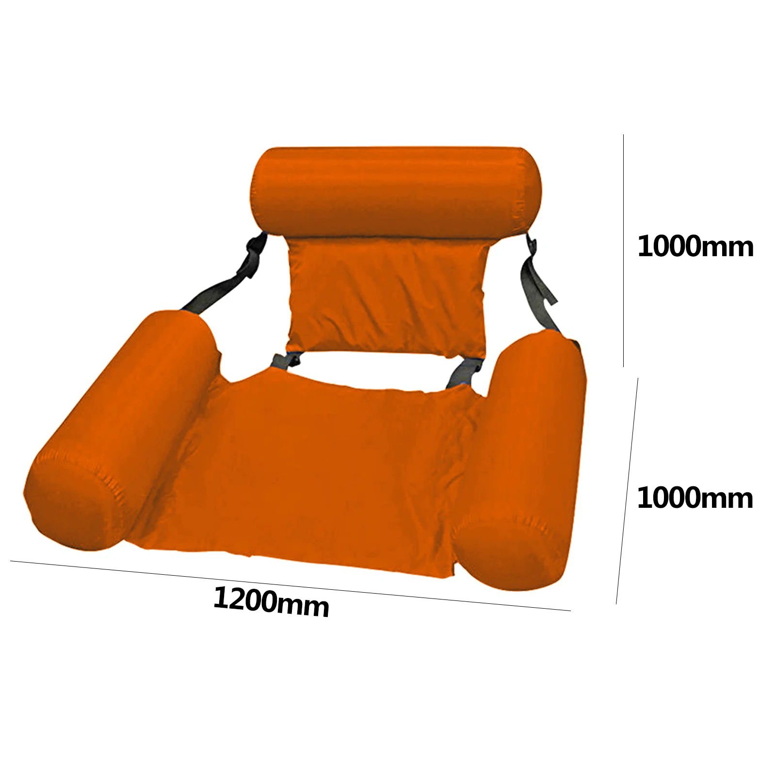 

Foldable Floating Bed Swimming Pool Inflatable Water Longue with Backrest Ergonomic Anti-Leakage Sleeping Cushion for Beach