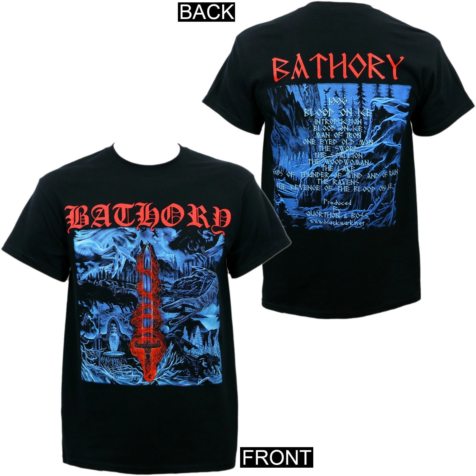 Оригинальная футболка BATHORY с изображением альбома крови на льду черная