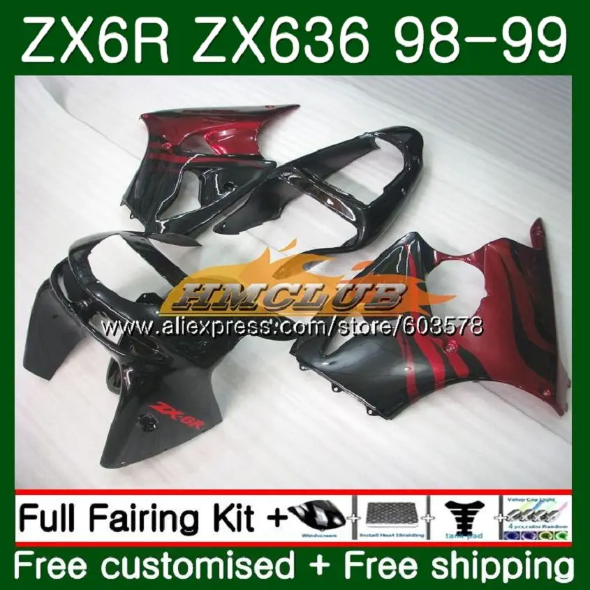 

Корпус для KAWASAKI ZX-6R ZX600 ZX600CC 98 99 105CL.21 Обтекатели с красным пламенем 600CC ZX636 ZX6R 98 99 ZX 636 ZX 6R 1998 1999