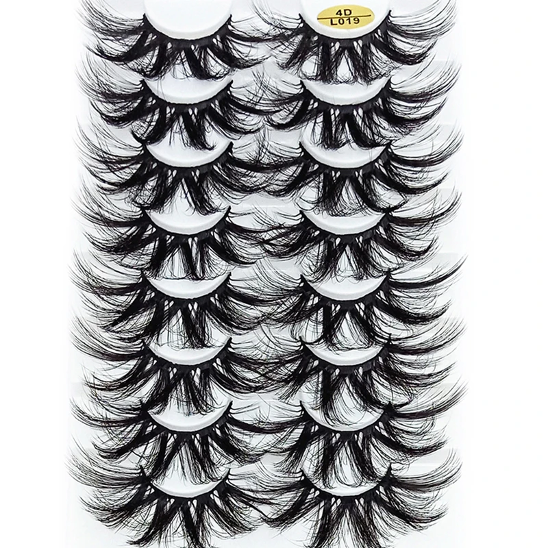 

8Pairs 15-25mm 4D Mink False Eyelashes Handmade Thick Wispies Fluffy Eyelash Extension Makeup Full Volume Natural Mink Lashes
