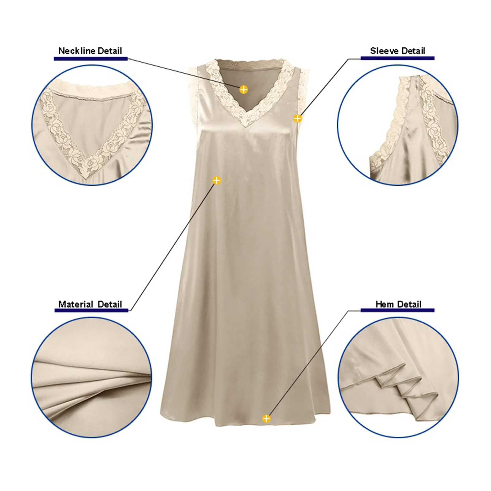 

Plus Size Women's Nightie Sleepwear Women's Underwear Night Dress Women Nightie V-neck Homewear Nightie Mid Dress Nightgowns Hot