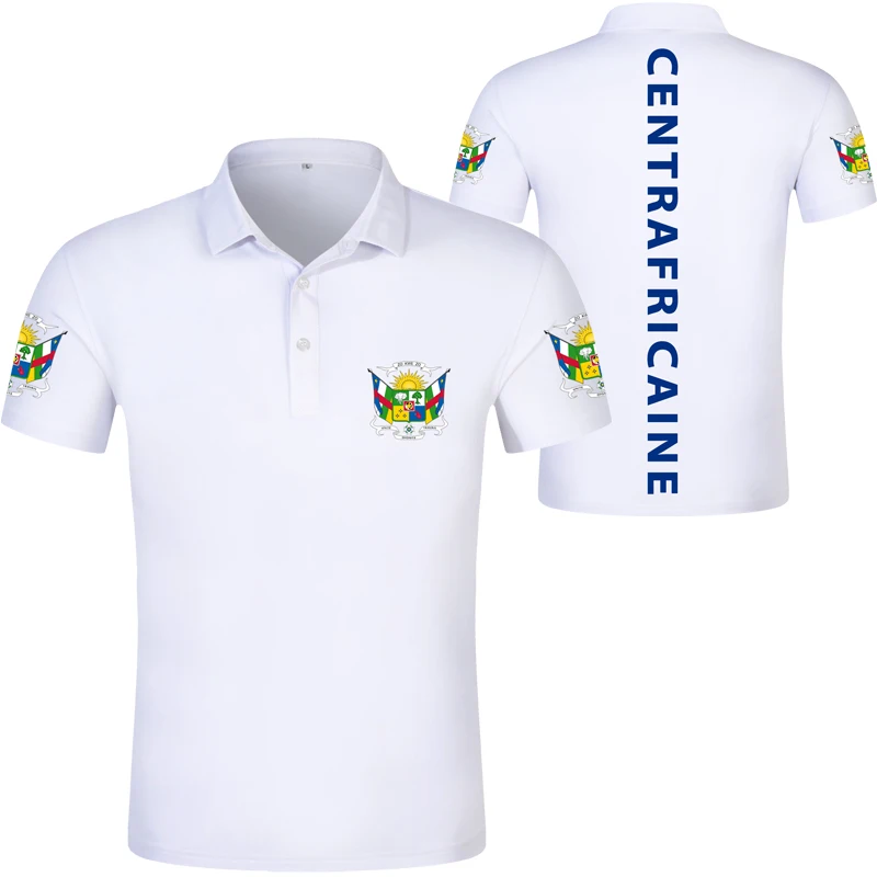 Рубашка поло с Центральноафриканским флагом логотип бесплатно именем на заказ