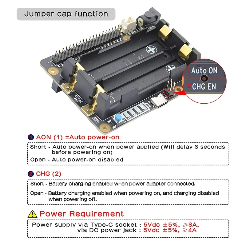 X728 V2.0 (Max 5.1V 6A) 18650 UPS &amp Power Management Board with AC Loss Detection for Raspberry Pi 4B/3B+/3B | Компьютеры и офис