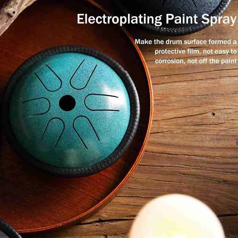 

5.5 Inch Worry Free Drum Ethereal Steel Tongue Drum 6 Tune Carrying Bag Percussion Instruments Handpan Gift Worry Free Drum