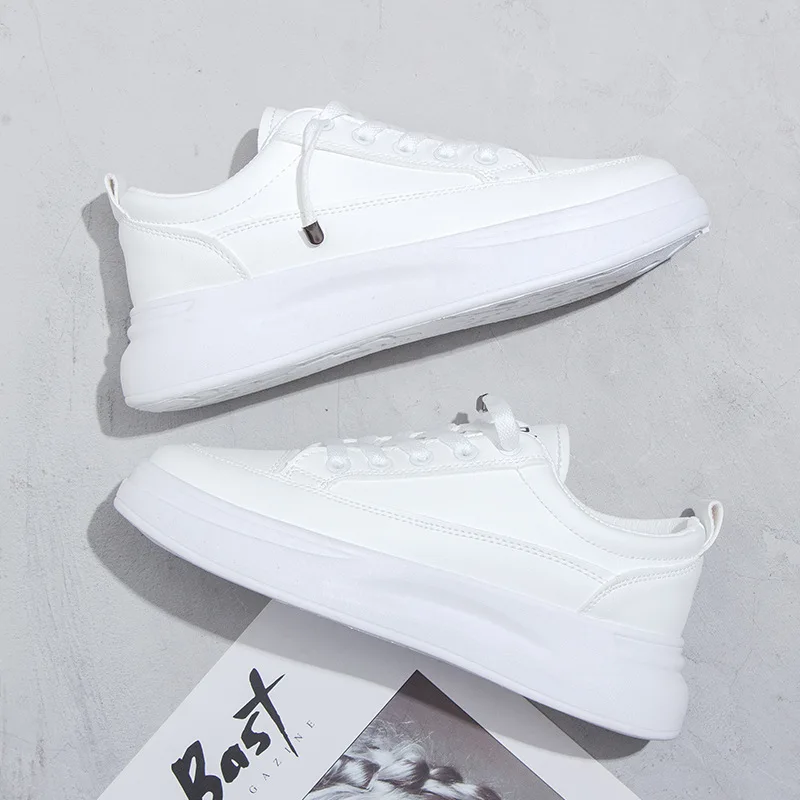 Кроссовки женские на мягкой подошве повседневные туфли платформе дышащие белые