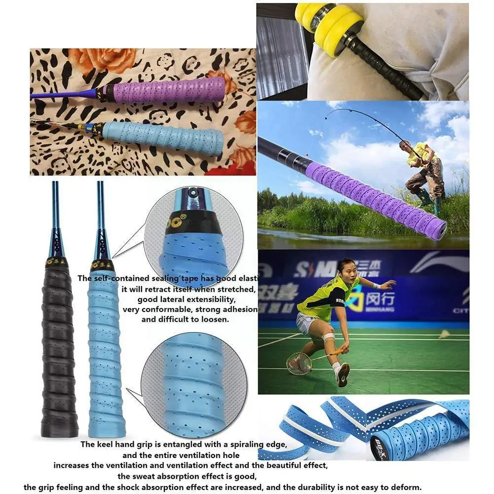 

2 шт. Нескользящая спортивная повязка для бадминтона, тенниса, велосипеда, дышащая Спортивная накладка, теннисная ракетка для бадминтона, за...