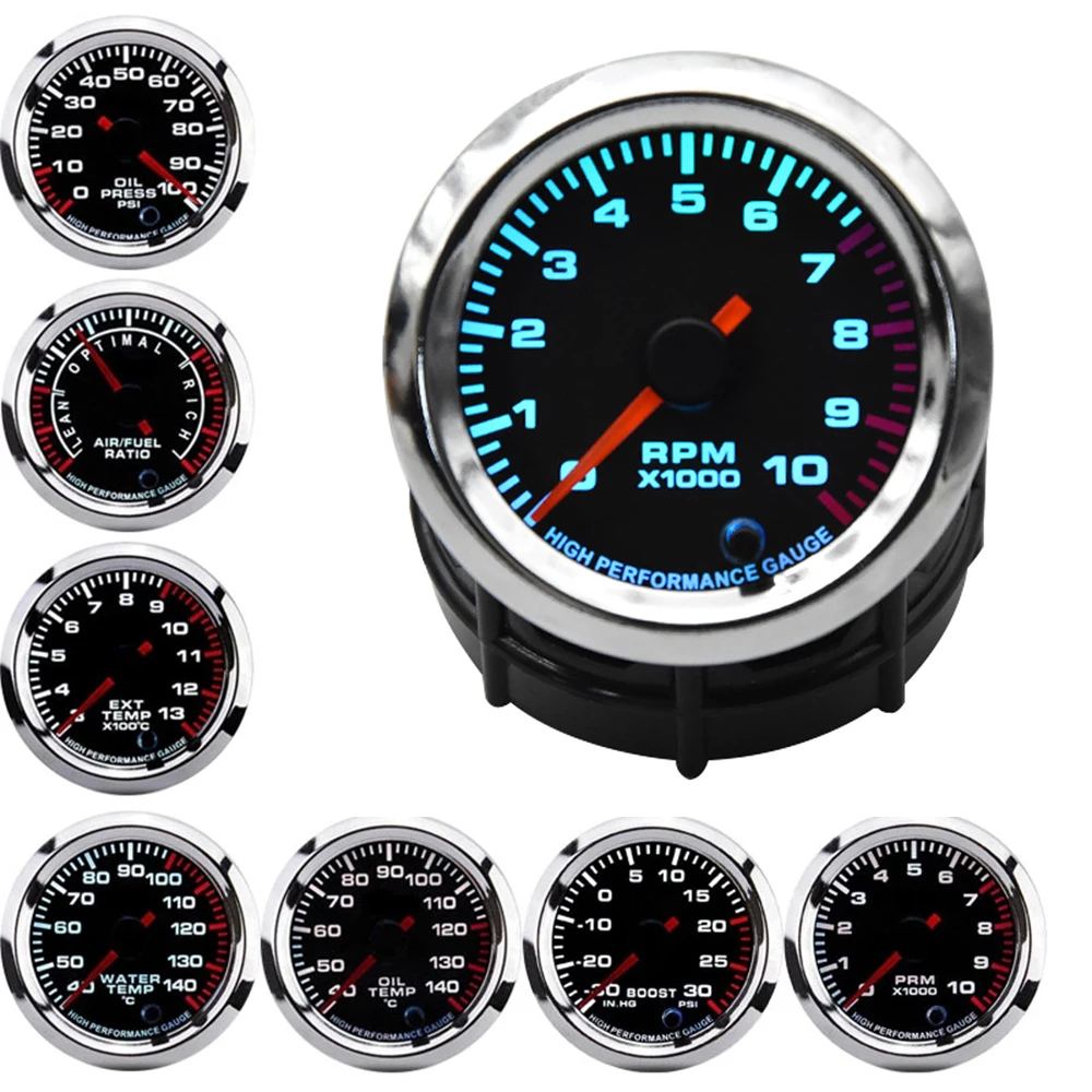52 мм Тахометр цифровой Воздушный измеритель соотношения топлива для автомобиля
