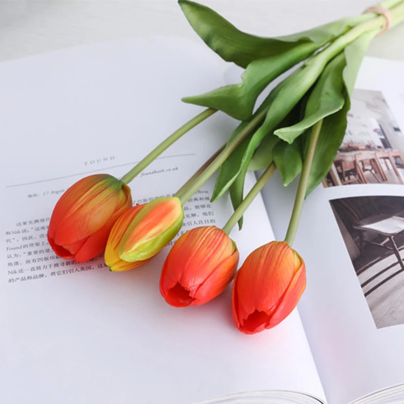 Роскошный силиконовый букет тюльпанов на ощупь Декоративные искусственные