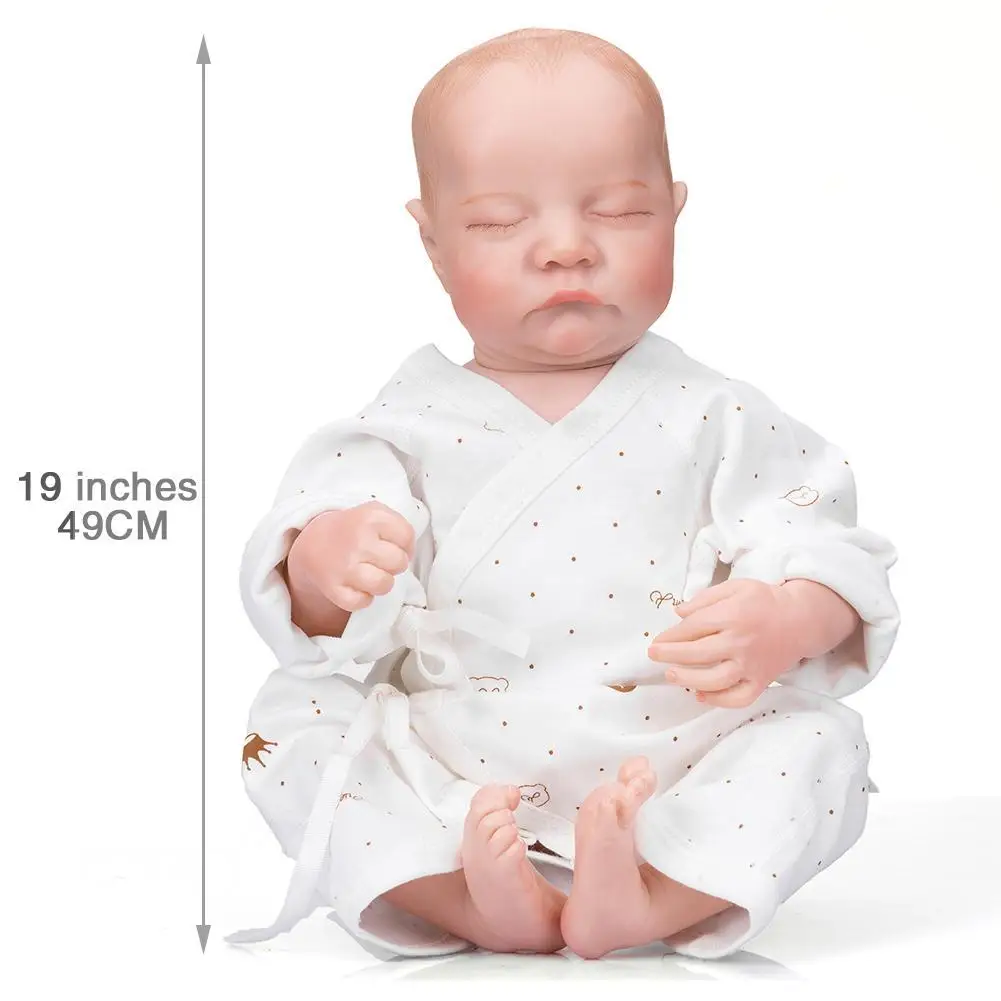 

19inch Reborn Doll Lifelike Newborn Reborn Unpainted Unfinished Doll Part DIY Blank Doll Kit Vinyl Sleeping Baby
