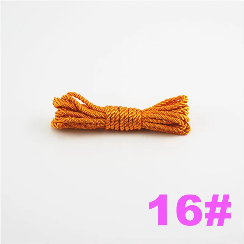 DIY Cord Jewelry findings 3 мм сплошной цвет 3 плетеный шнур декоративная скрученная атласная полиэфирная нить 100 м/шт. DS217 - Цвет: 16