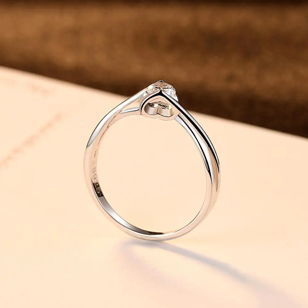 

PAG&MAG Simple 925 Sterling Silver Clear Zircon Finger Rings For Women Wedding Band Fine Jewelry Anniversary Gift SR0049