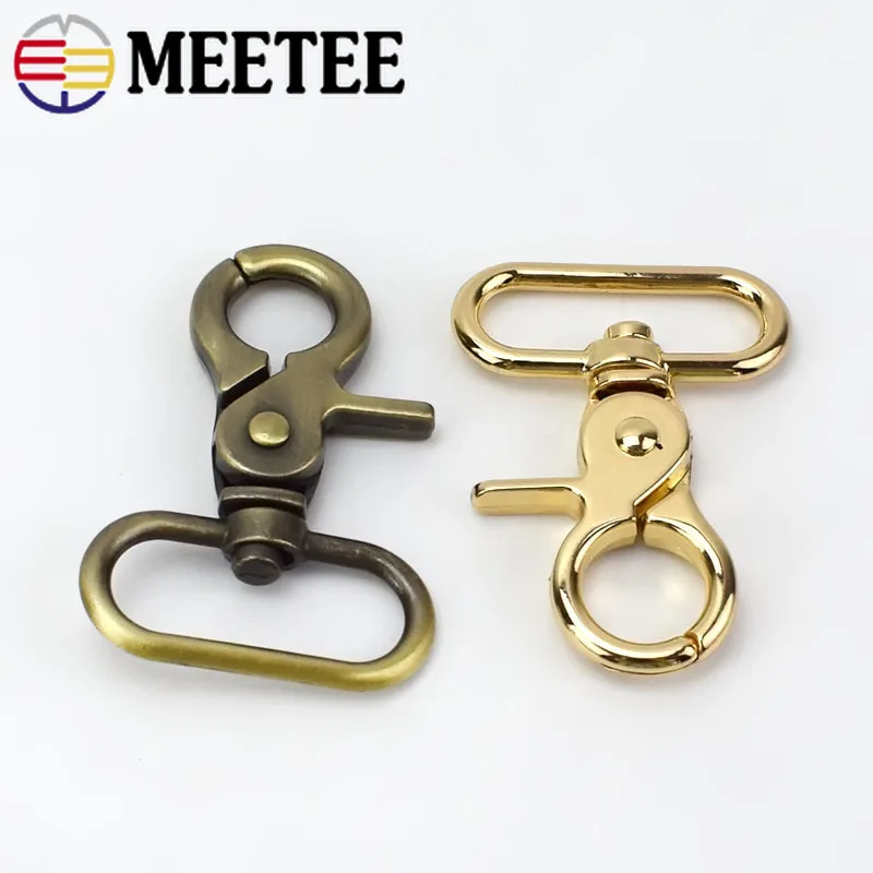 4/10 шт. Meetee 20-38 мм металлический ремешок Пряжка для сумки ошейник карабины поворотные карабины DIY брелок швейная фурнитура