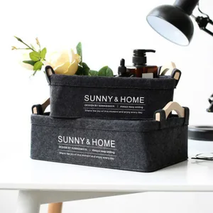 Деревянная корзина для хранения детских игрушек, войлочная коробка для хранения мелочей, сумка для стирки белья корзина для книг, нордический Декор для дома