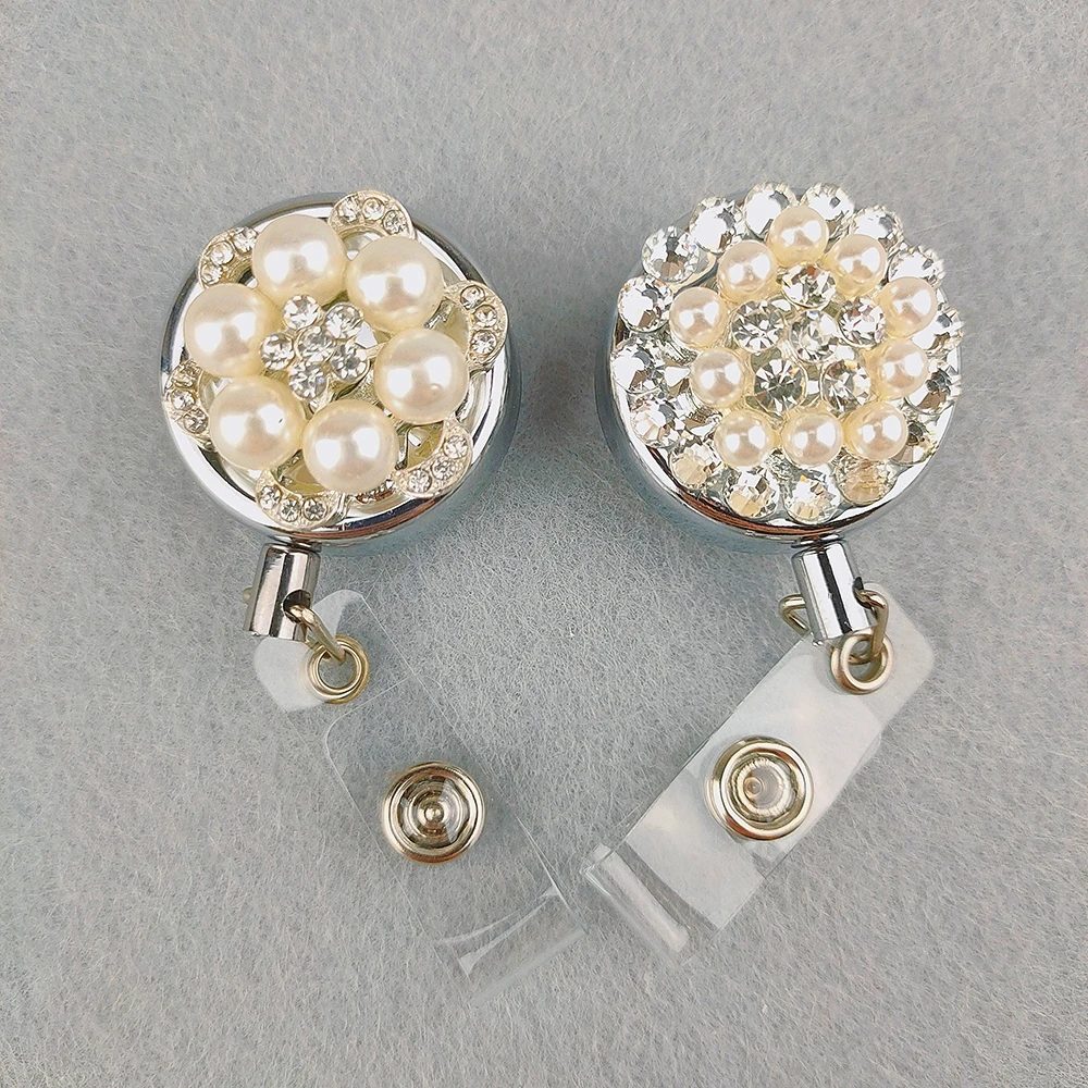 50 шт./лот высокое качество стразы жемчуг медсестры учительницы выдвижная катушка