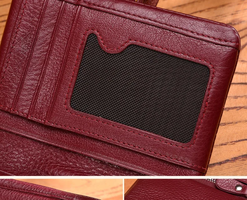 Кошелек из натуральной кожи для женщин, винтажная мода, женские короткие маленькие кошельки, кошелек, держатель для карт на молнии, отделение для монет, сумка для денег