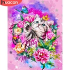 HUACAN Раскраска по номерам цветочные наборы кошка для взрослых ручная роспись DIY Картинки Живопись маслом по номерам Животное украшение дома