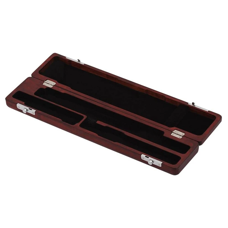 

HK.LADE Flute Hard Mahogany Case 17 Holes Flute Protective Carry Case Shockproof With Velvet Inside