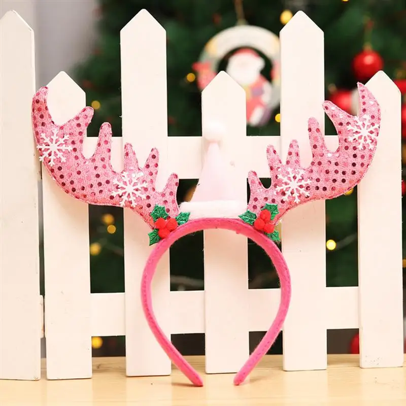 5 шт. рождественские повязки на голову с блестками и снежинками головной убор