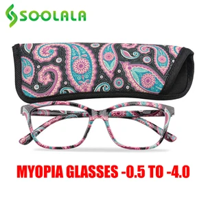 Очки для близорукости женские с цветочным принтом, 0,5-0,75-1,0-1,5-2,0-2,5-3,0-3,5-4,0