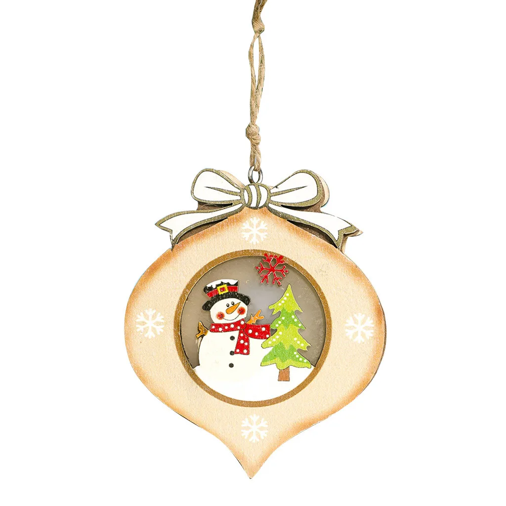 Christmas Family Glowing Wooden Gift Decoration Decorations For Home Tree 2022 New Year Navidad | Дом и сад
