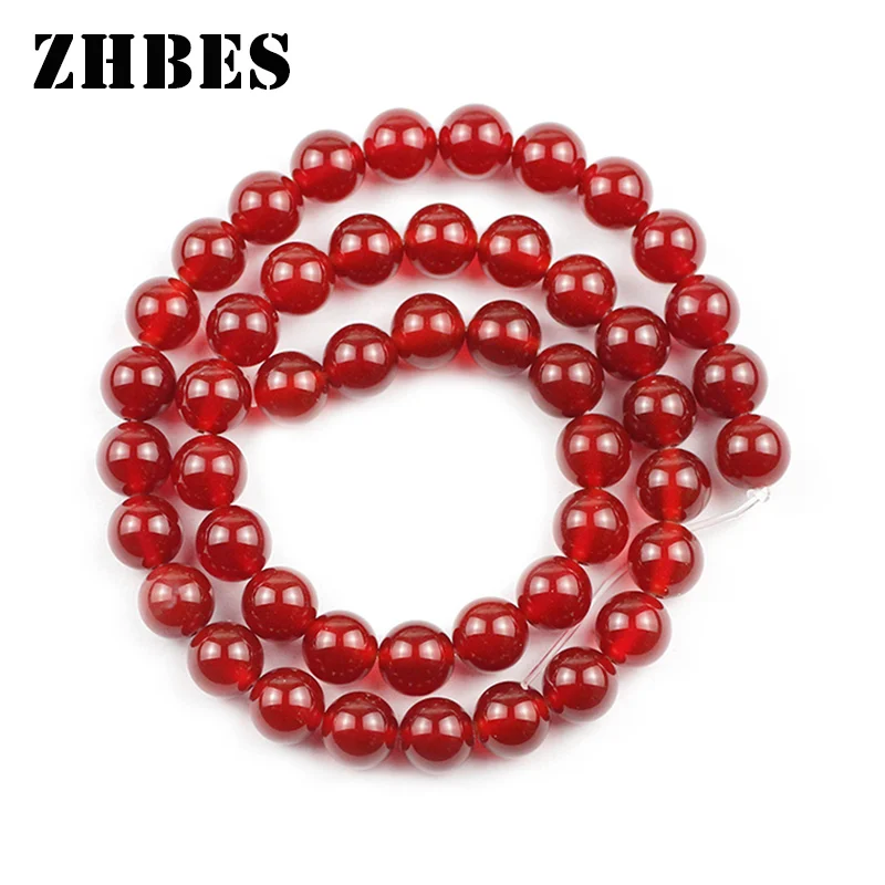 Круглые бусины с отверстием из натурального красного агата Ониксовые 4/6/8/10/12 мм