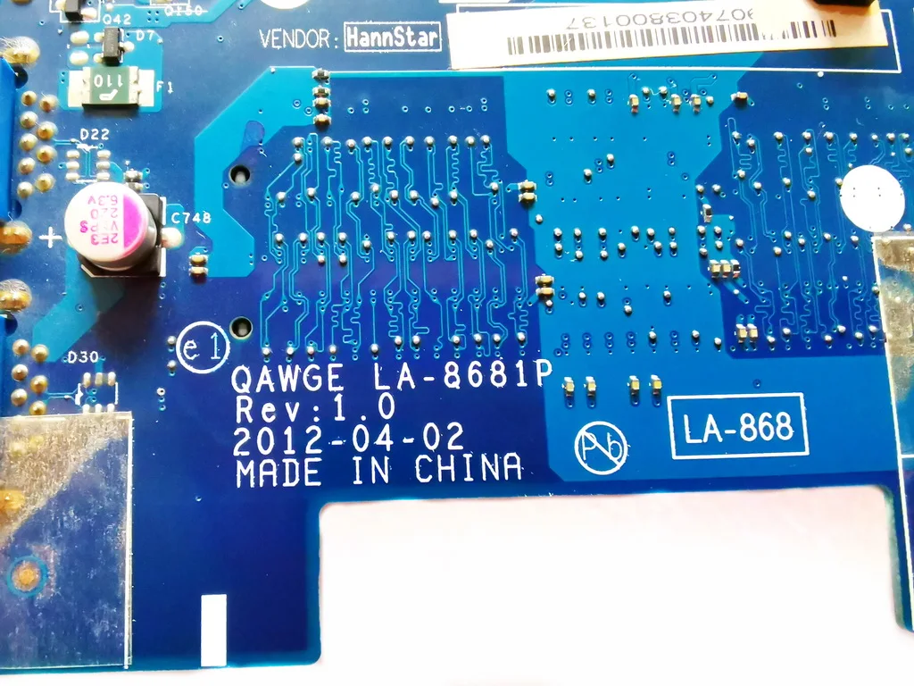 Оригинальная материнская плата для ноутбука lenovo G585 G585 E1-1200 QAWGE LA-8681P протестирована хорошая