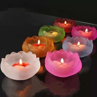 handmade diy candle mold silicone mold multifunction diy lotus candlestick storage box mold craft molds ornament